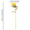 Dirbtinė saulėgrąža su realistiškais lapais ir žiedais, 58 cm, 3 dalys | Floristik24.lt