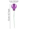 Mini kalėdiniai žaisliukai ant vielos, spalvingos veidrodinės uogos, 25 mm, 140 detalių | Floristik24.lt