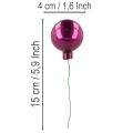 Mini kalėdiniai žaisliukai ant vielos, veidrodinės uogos, spalvingi, 40 mm, 32 vnt. | Floristik24.lt