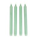 Floristik24 PURE kūginės žvakės žalios smaragdinės Wenzel žvakės 250/23mm 4vnt