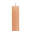 Floristik24 Kūginės žvakės vienspalvės Persikų spalvos oranžinės 34×300mm 4vnt