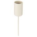 Floristik24 Metalinė žvakidė ant pagaliuko, smėlio spalvos, aukštis 11 cm, 4 vnt.