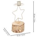 Žvaigždės formos žvakidė su mediniu pagrindu 20 cm žvakei | Floristik24.lt