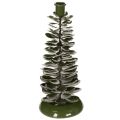 Floristik24 Žvakidė Kalėdų eglutės žalia metalinė dekoracija 28 cm