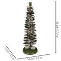 Žvakidė su kalėdinės eglutės raštu, žalio metalo, 45 cm | Floristik24.lt