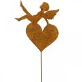 Floristik24 Sodo kuolas Kalėdų angelo širdelės patina dekoracija 14,5cm