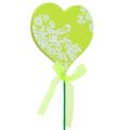 Floristik24 Kištukas širdelė rožinė, žalia 8,5cm x 7,5cm 12vnt