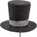 Floristik24 Naujųjų metų nakties deko cilindrinė kepurė deko kištukas blizgučiai 5cm 12vnt