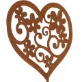 Floristik24 Gėlių kamštis širdies sodo puošmena patina Valentino diena 10×8,5cm