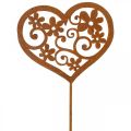 Floristik24 Gėlių kamštis širdies sodo puošmena patina Valentino diena 10×8,5cm
