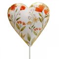 Floristik24 Gėlių kamštukas širdelė dekoratyvinis kamštukas širdelės gėlės 8×1,5×8cm 4vnt