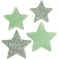 Floristik24 Papuošimas kalėdinėmis žvaigždutėmis žalios spalvos Ø4/5cm 40p