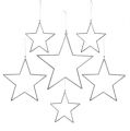 Floristik24 Žvaigždžių rinkinys pakabinimui sidabrinis, žėrutis 17-34cm