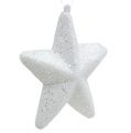 Floristik24 Žvaigždė balta su blizgučiais 11,5 cm