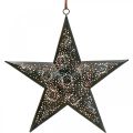 Floristik24 Kalėdinė kabykla star metal star black H25.5cm