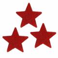 Floristik24 Dekoracija išbarstyti žvaigždutę su blizgučiais 6,5cm raudona 36vnt