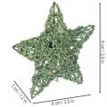 Dekoratyvinis žalios vielos žvaigždžių rinkinys, dviejų dydžių, 10 cm, 12 dalių | Floristik24.lt
