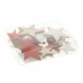Floristik24 Išsklaidytos dekoravimo žvaigždės raudona / balta / natūrali 3,5cm - 7cm 18vnt