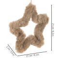 Pakabinama dekoratyvinė žvaigždė iš dirbtinio kailio, 21 cm, 4 dalys | Floristik24.lt