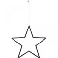 Floristik24 Kalėdinės dekoracijos žvaigždės pakabukas juodi blizgučiai 17,5cm 9vnt