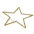 Floristik24 Kalėdinės dekoracijos žvaigždės pakabukas auksiniai blizgučiai 17,5cm 9vnt