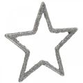 Floristik24 Dekoratyviniai papuošimai Kalėdų žvaigždės sidabriniai blizgučiai Ø4cm 120p