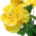 Floristik24 Dirbtinės našlaitės Geltona Dirbtinė gėlė klijuoti 30cm