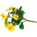 Floristik24 Dirbtinės našlaitės Geltona Dirbtinė gėlė klijuoti 30cm