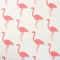 Floristik24 Dekoratyvinis audinys flamingo baltai rožinis 30cm x 3m