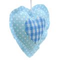 Floristik24 Medžiaginės pakabos širdies formos 7cm 12vnt mėlynos, baltos