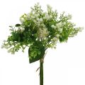 Floristik24 Dekoratyvinė puokštė dirbtinių gėlių puokštė dirbtinių gėlių puokštė žaliai balta L36cm
