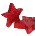 Floristik24 Išsklaidytos dekoracijos žvaigždės raudonos, žėrutis 4-5cm 40p