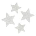 Floristik24 Išsklaidytos dekoravimo žvaigždės baltos su žėručiu 4-5cm 40p