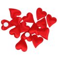 Floristik24 Dekoratyvinės širdelės su klijų tašku raudona 3cm 100p
