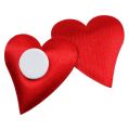 Floristik24 Dekoratyvinės širdelės su klijų tašku raudona 3cm 100p