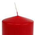 Floristik24 Stulpinė žvakė 100/100 raudona 4vnt