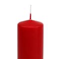 Floristik24 Stulpinės žvakės raudonos Advento žvakės žvakės raudonos 200/50mm 24vnt