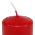 Floristik24 Stulpinės žvakės raudonos Advento žvakės mažos žvakės 60/40mm 24vnt