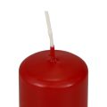 Floristik24 Stulpinės žvakės raudonos Advento žvakės mažos senos raudonos 60/40mm 24vnt