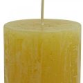 Floristik24 Stulpinės žvakės Kaimiškų spalvų žvakės geltonos 60/110mm 4vnt