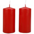 Floristik24 Stulpinės žvakės H100 Ø50cm raudonos žvakės 12vnt