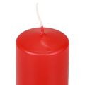 Floristik24 Stulpinės žvakės raudonos Advento žvakės žvakės raudonos 120/50mm 24vnt