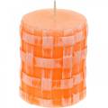 Floristik24 Stulpinės žvakės Rustic Orange 80/65 žvakės kaimiškos vaško žvakės 2vnt