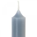Stulpinės žvakės šviesiai mėlynos, trumpos, Ø2,2cm, H11cm, 6 vnt