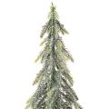 Dirbtinė eglė, apledėjusi, su mediniu pagrindu, žiemos dekoracija, 60 cm | Floristik24.lt