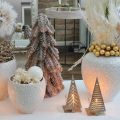 Floristik24 Kankorėžiai, kalėdinės dekoracijos, apsnigta žieminė eglė, skalbta balta H40cm Ø18cm