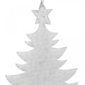 Floristik24 Eglutės pakabukas, Advento puošmena, metalinė puošmena Kalėdoms, sidabrinė 20,5×15,5cm