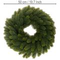 Dirbtinis eglės šakų vainikas, žalias, apvalus, 50 cm | Floristik24.lt