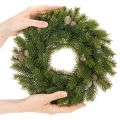 Dirbtinių eglių šakų vainikas su kankorėžiais durims arba stalui, 30 cm | Floristik24.lt
