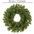 Dirbtinių eglių šakų vainikas su kankorėžiais durims arba stalui, 30 cm | Floristik24.lt